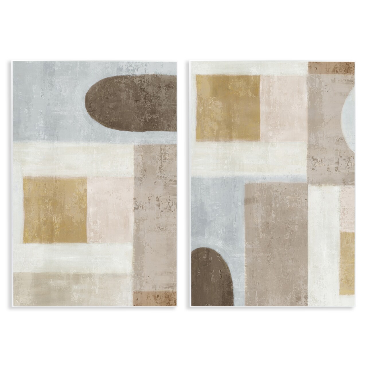 Stupell Industries Geometric Subtle Drifts 2pc Wall Plaque Set, design by Emma Peal